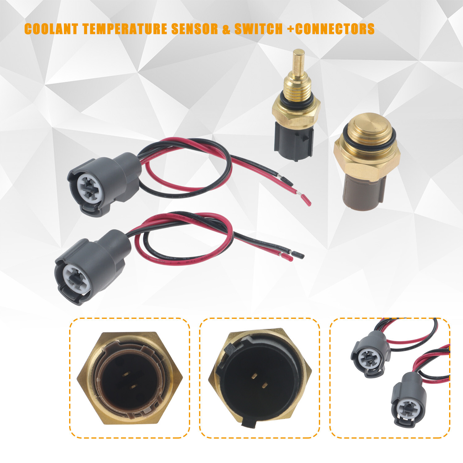 Cooling Fan Control Switch & Coolant Temperature Sensor with Wire Plug for CR-V