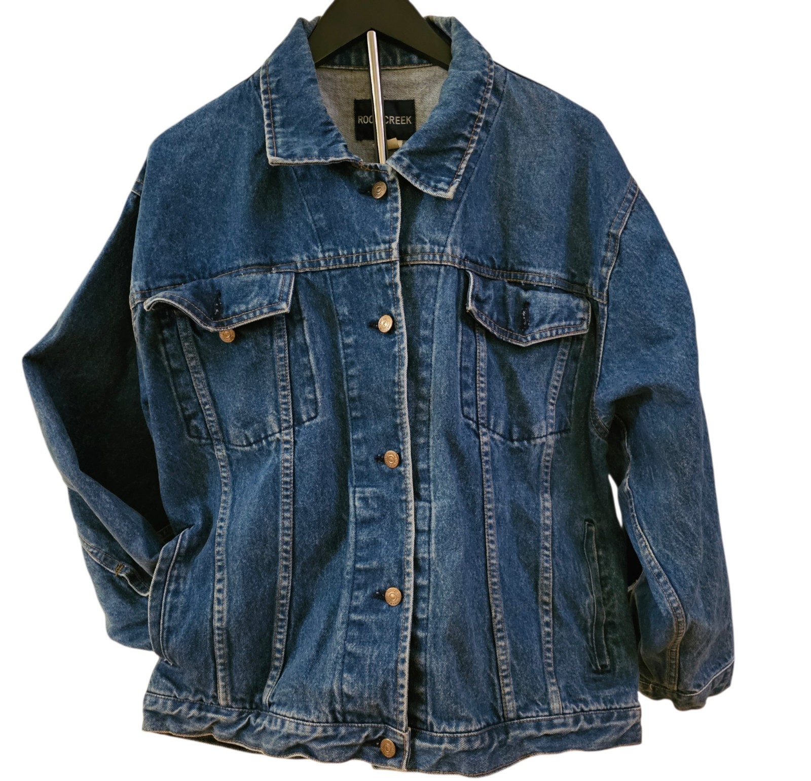 Vtg Rock Creek Blue Denim Trucker Jacket SZ 2X, Xcellnt Condition, Classic Style