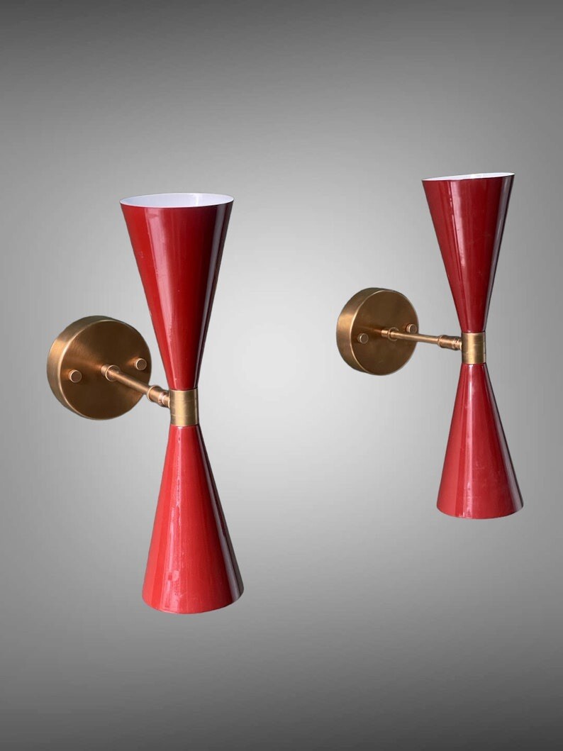 Diabolo Adjustable Italian wall Sconce - Brass 2 Light Wall Fixture