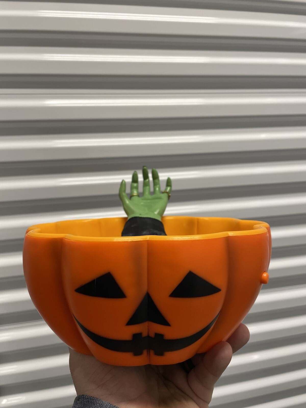 Gemmy Halloween Animated Candy Bowl Witches Hand Voice - Works!