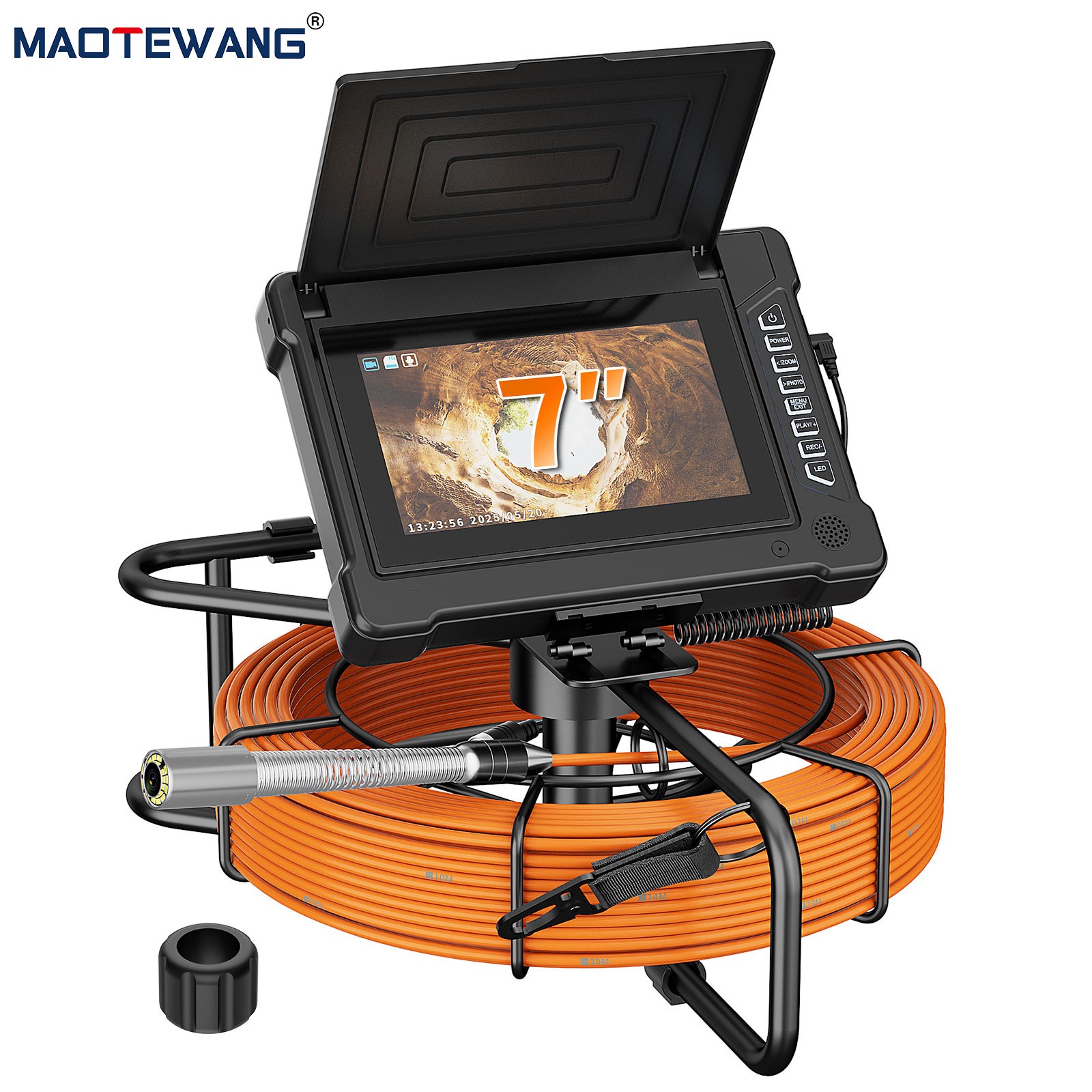 7inch Sewer Pipe Inspection Camera Drain Sewer Pipeline Industrial Endoscope 50m