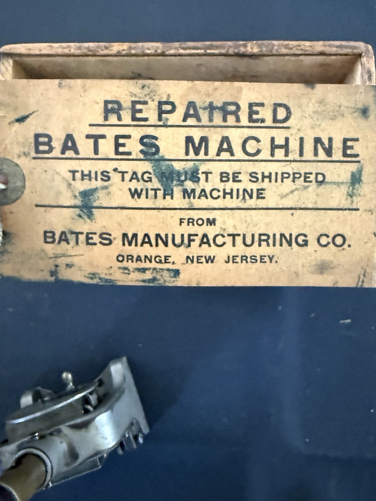 Vintage Bates Automatic Numbering Machine 4 Wheel Style E w/ Wood Box Tag