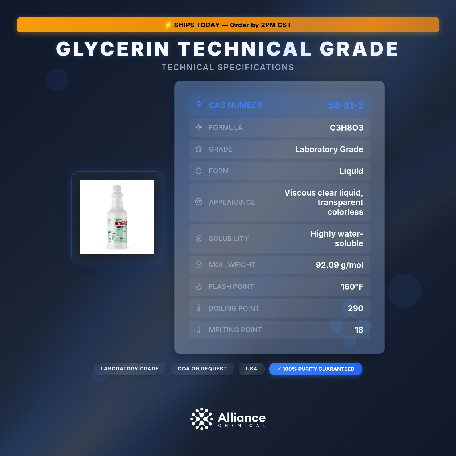 Glycerin Technical Grade - 1 Quart