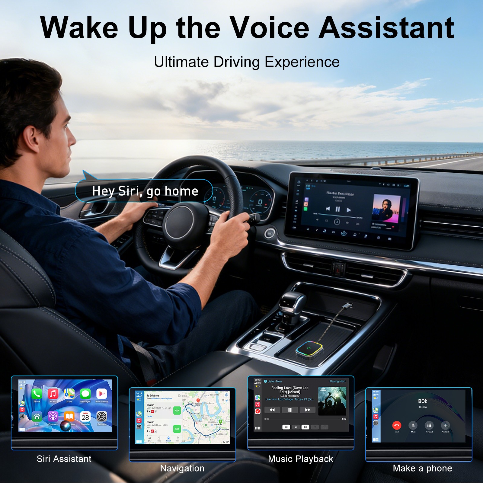 USB Auto Wireless CarPlay Adapter For Apple Android Wireless Dongle Plug ＆ Play