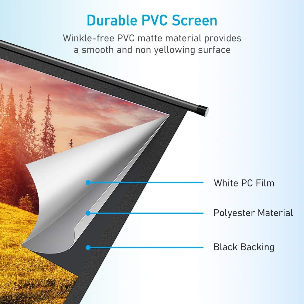 Motorized Projector Screen with Remote Control, 100 inch 16:9 HD Diagonal