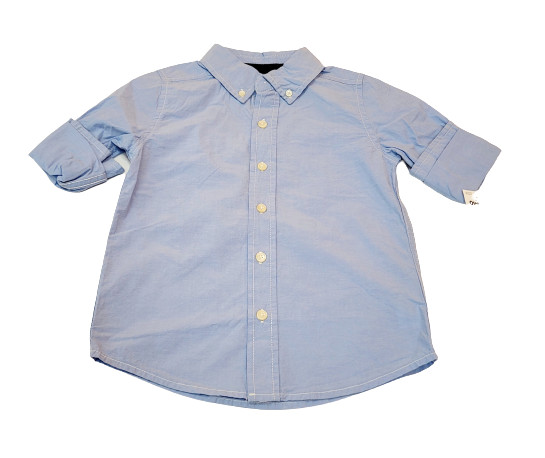 Oshkosh Boys T-Shirt Long Sleeve Button Down Blue NWT 30.00
