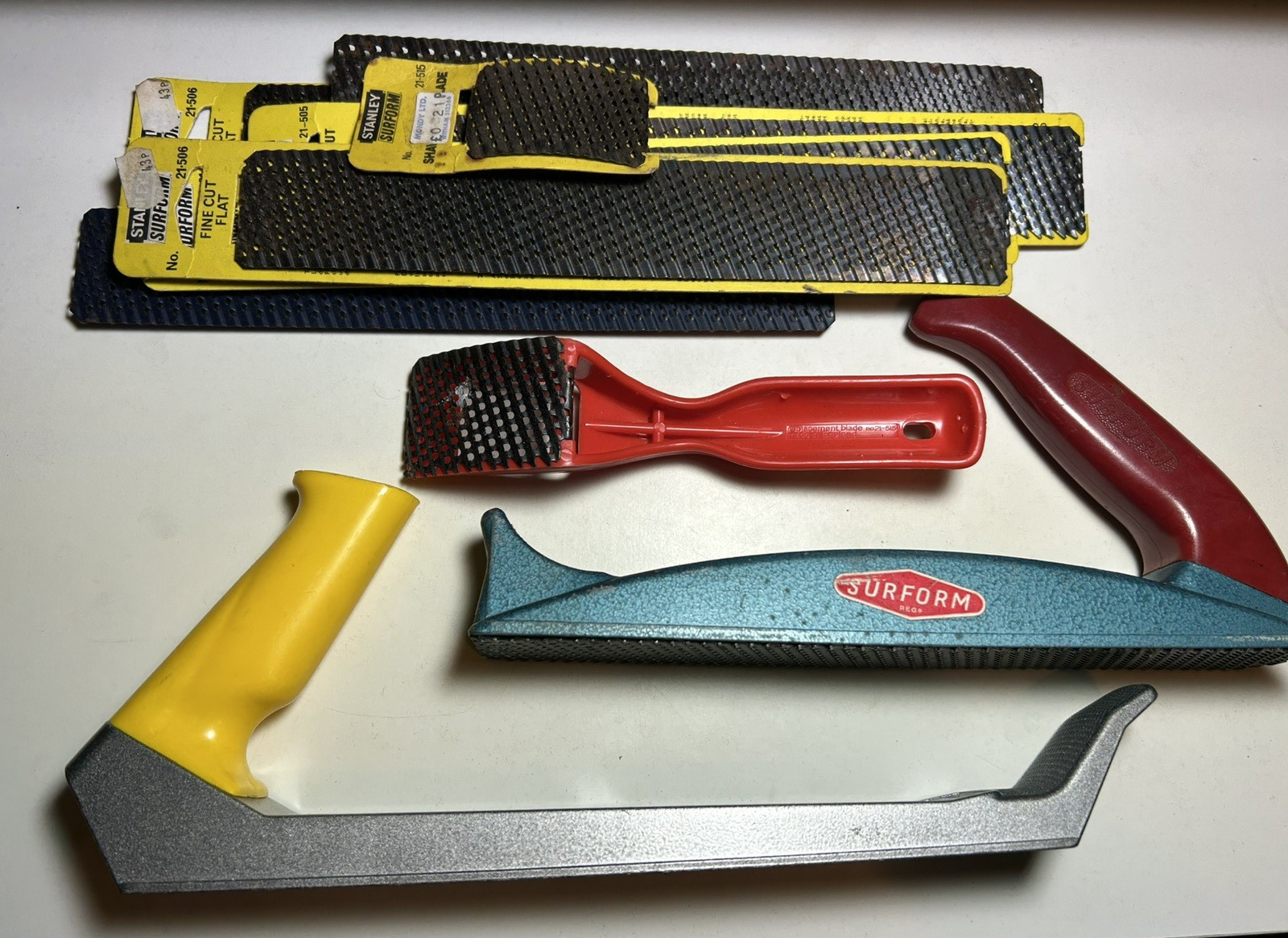 Bundle of Vintage Stanley Surform Planers Including Spares, Carpentry Tools