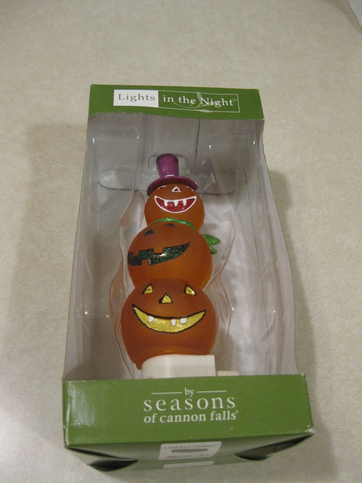 Halloween Stacked Pumpkins Night Light Plug-In Decoration- NIB Seasons J-O-L