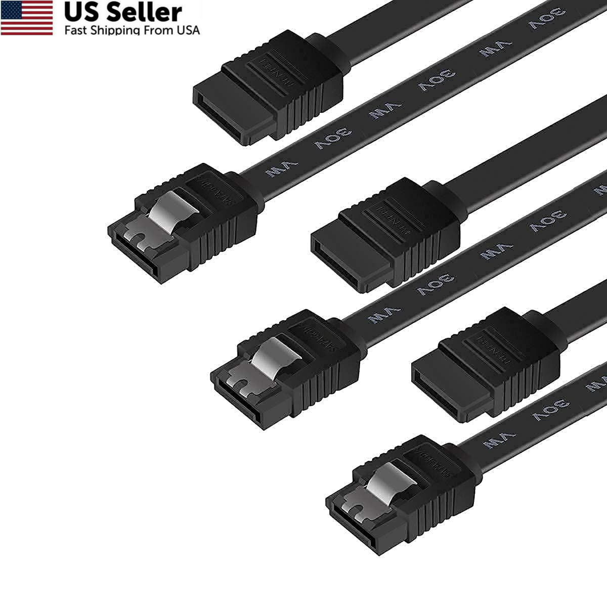 BENFEI SATA Cable III, 3 Pack III 6Gbps Straight HDD 3 Pack, Black