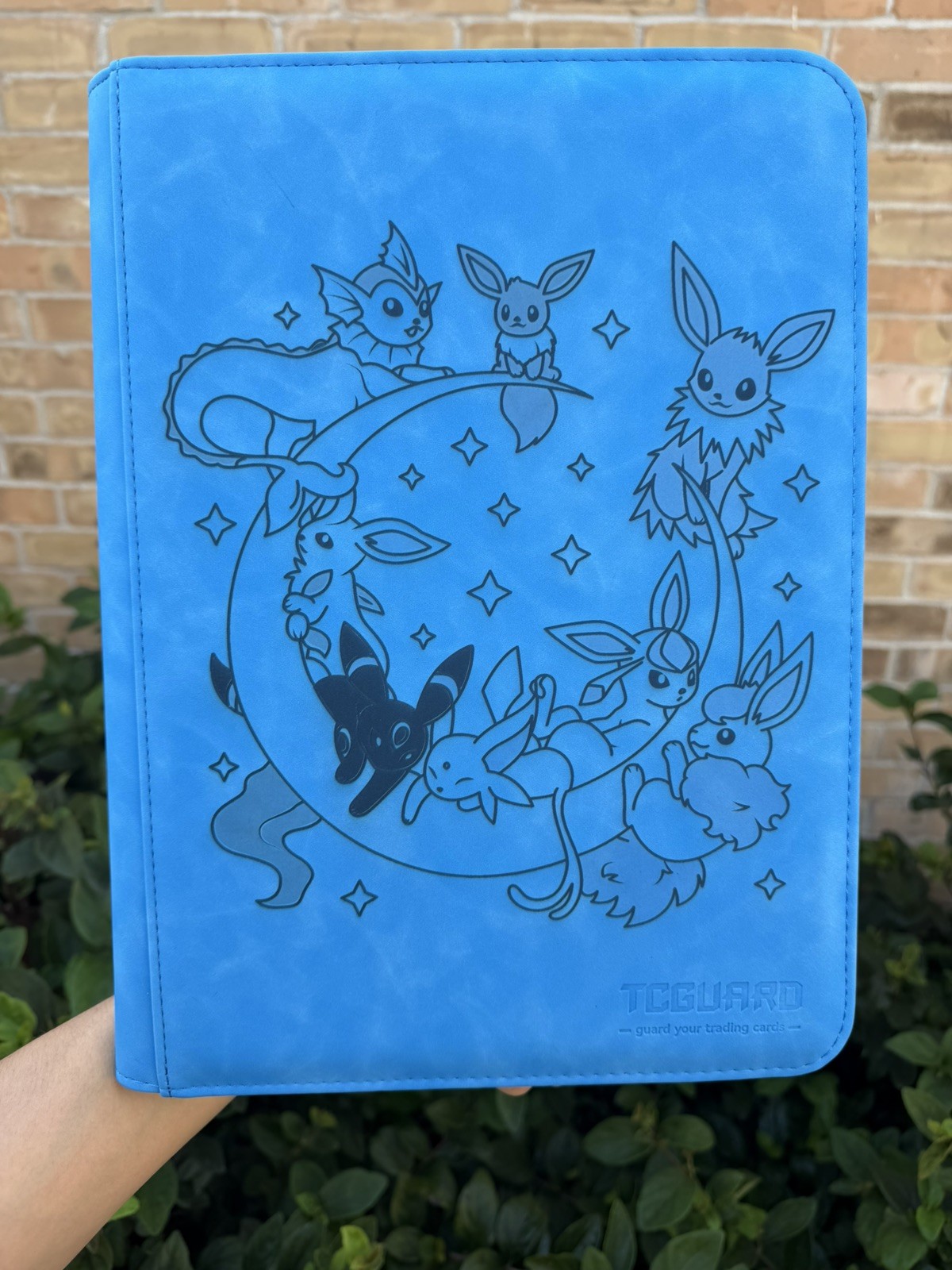 pokemon Laser Engraved 9 Pocket Eeveelution Blue Binder Made To Order