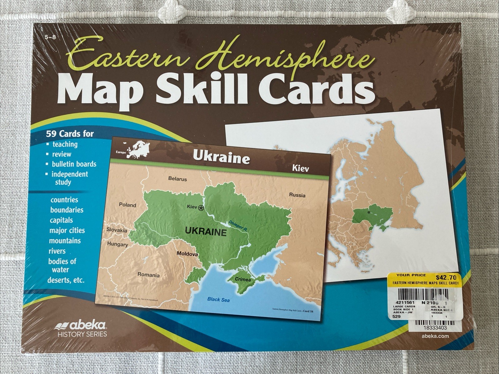 NEW ABeka EASTERN HEMISPHERE MAP SKILL CARDS Grades 5-8 59 Geography History 7th