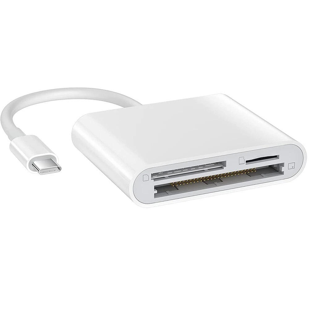 Type-C to CF SD MicroSD Card Reader Adapter Plug Play for Smartphone iPad Mac