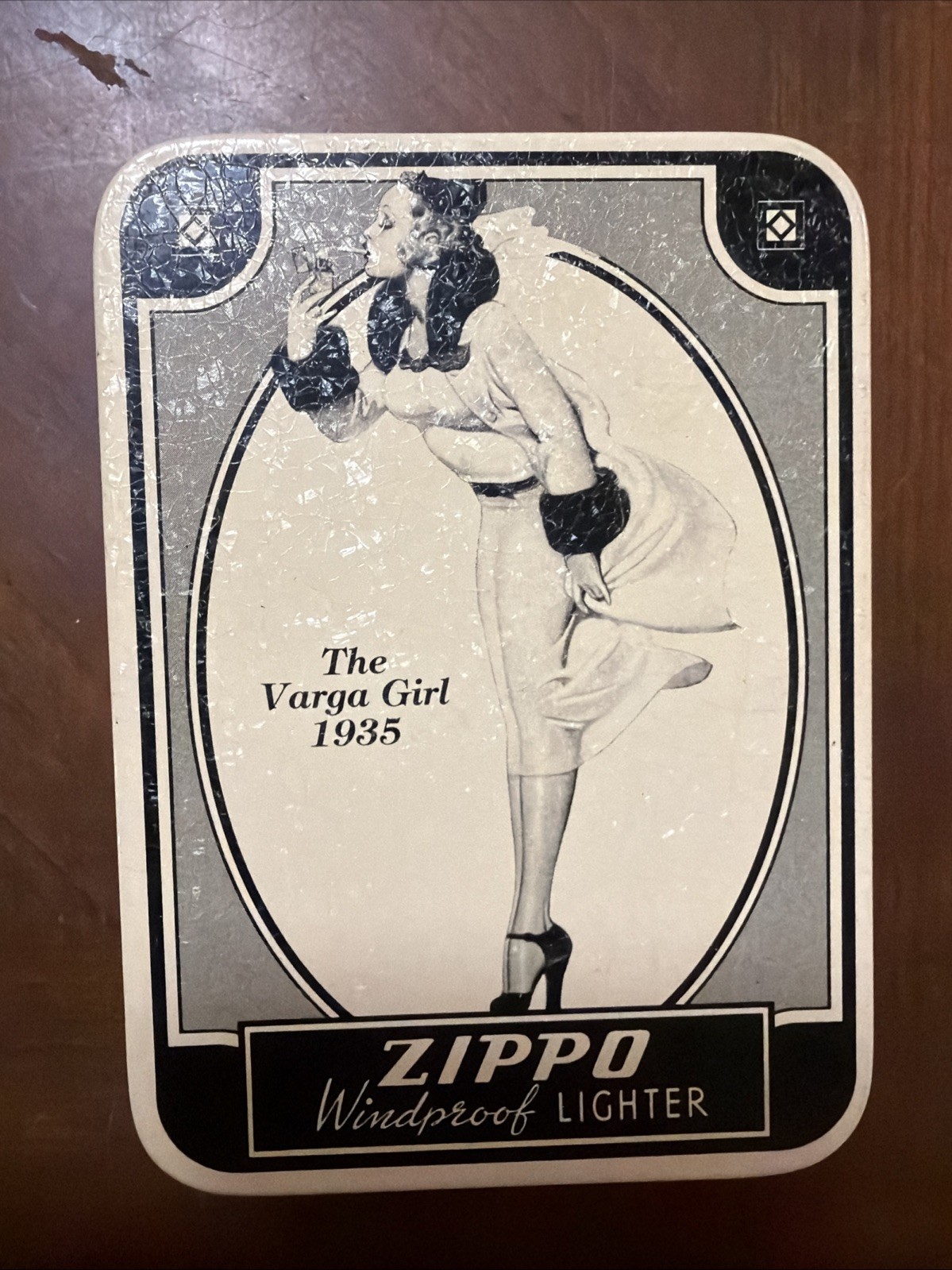 Vintage Zippo The Varga Girl 1935 Collector Tin Can Box