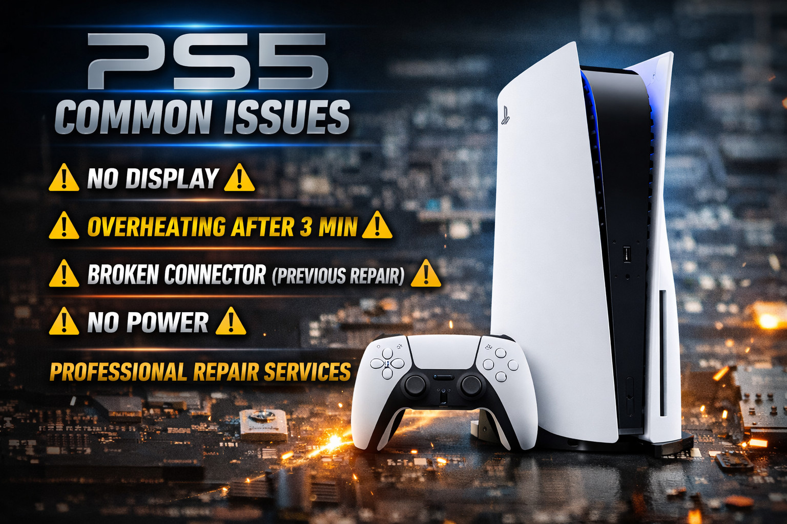 Sony PS5/Slim/Pro System No Power Diagnostic and Repair Service