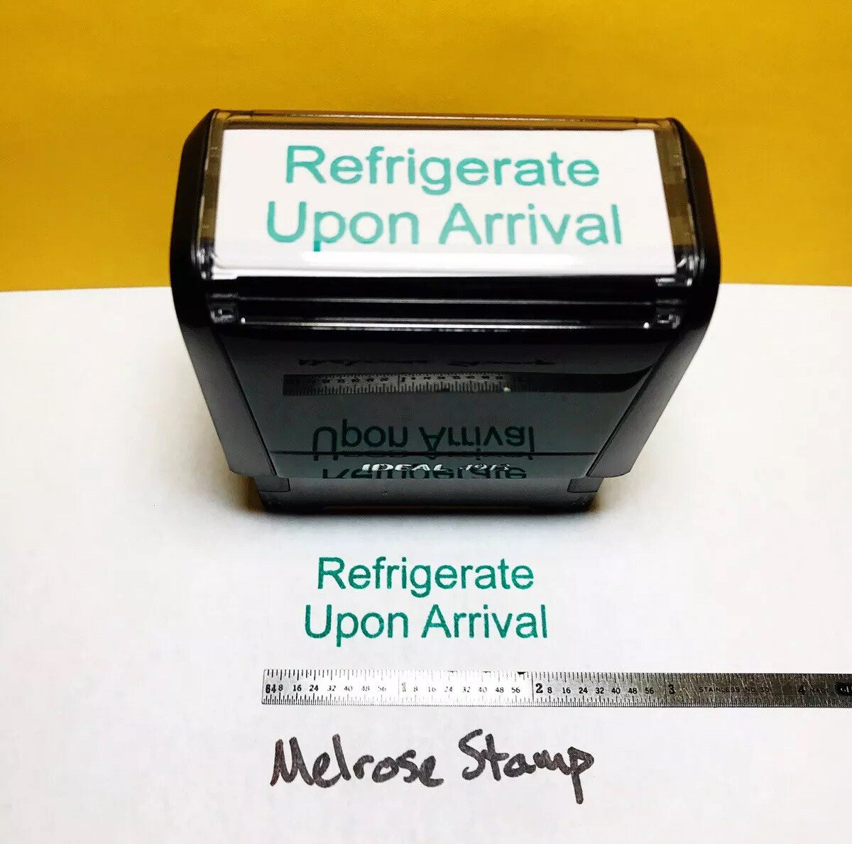 Refrigerate Upon Arrival Rubber Stamp Green Ink Ideal 4913