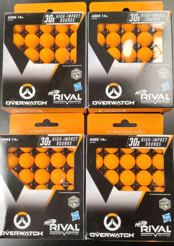 Lot Of 4 Boxes Of Nerf Rival Overwatch 30 Rounds Refill High Impact Balls NIB