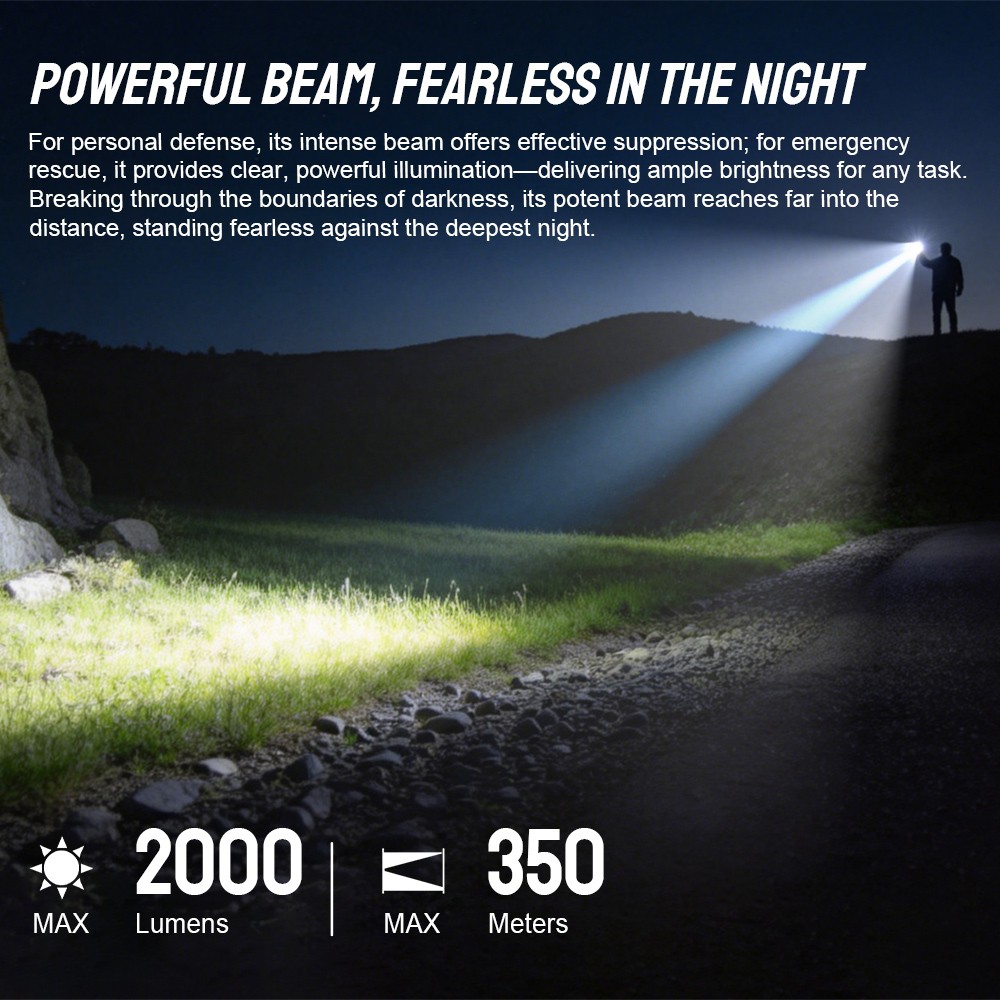 Trustfire 2000 LM Dual-Tail-Switch led Tactical Flashlight One-Touch Strobe US
