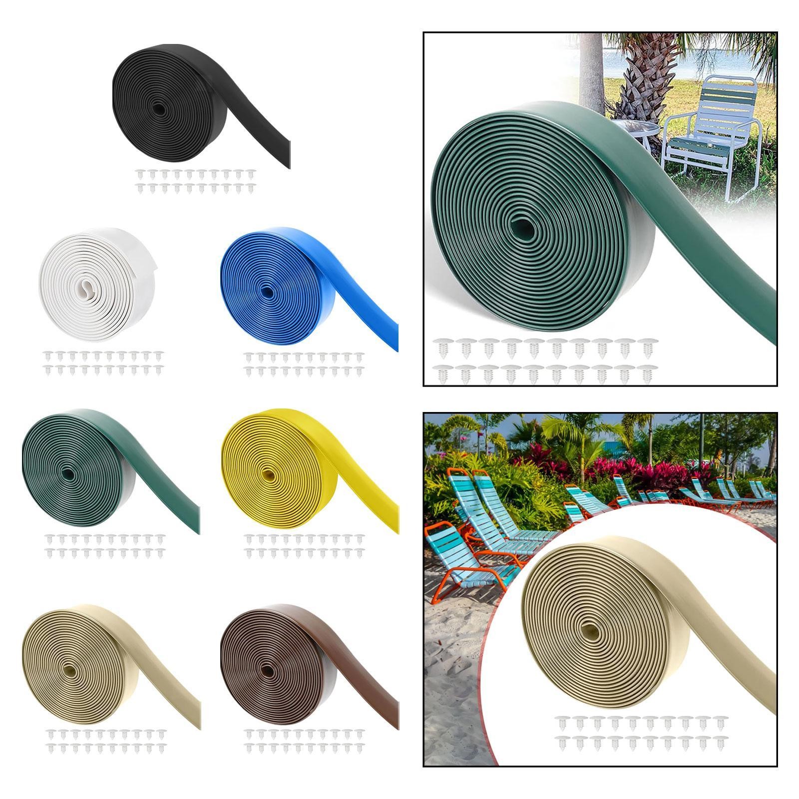 PVC Vinyl Strap Replacement for Patio Chair Repair Wide Rivet Set for Outdoor