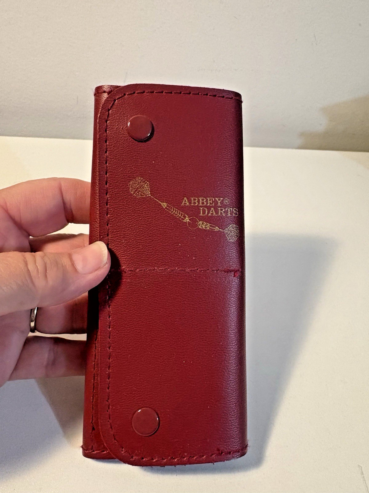 Abbey Darts Case Soft Red Double Fold Snap *Empty
