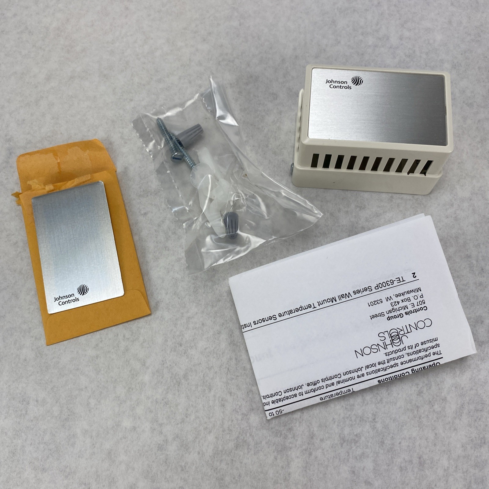 Johnson Controls TE-6314P-1 Wall Mount Temp. Sensor 1000 OHM Nickel Element