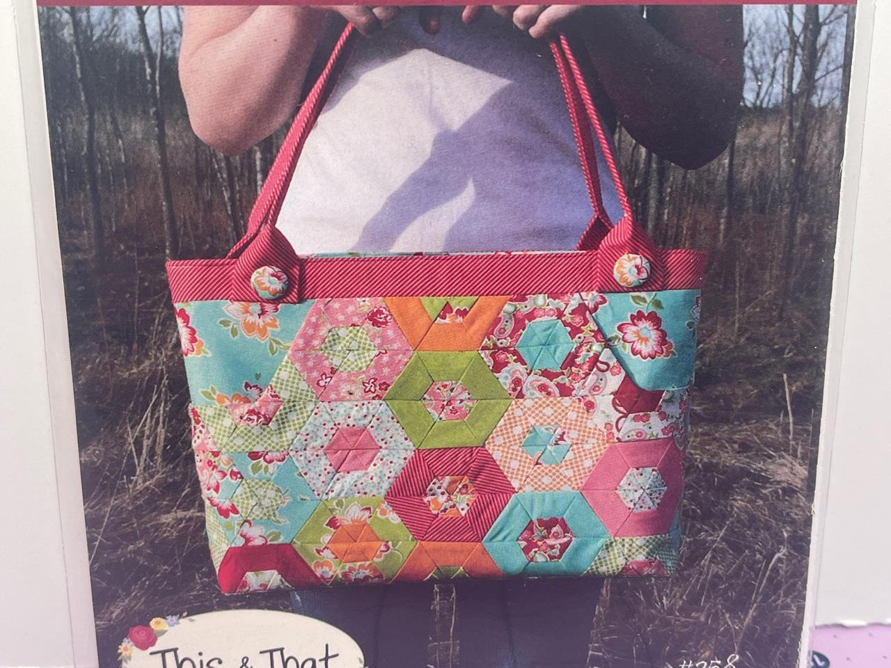 THIS & THAT - Quilted Bag Pattern - HEXIE HAPPY - #258 - 12" x 18"