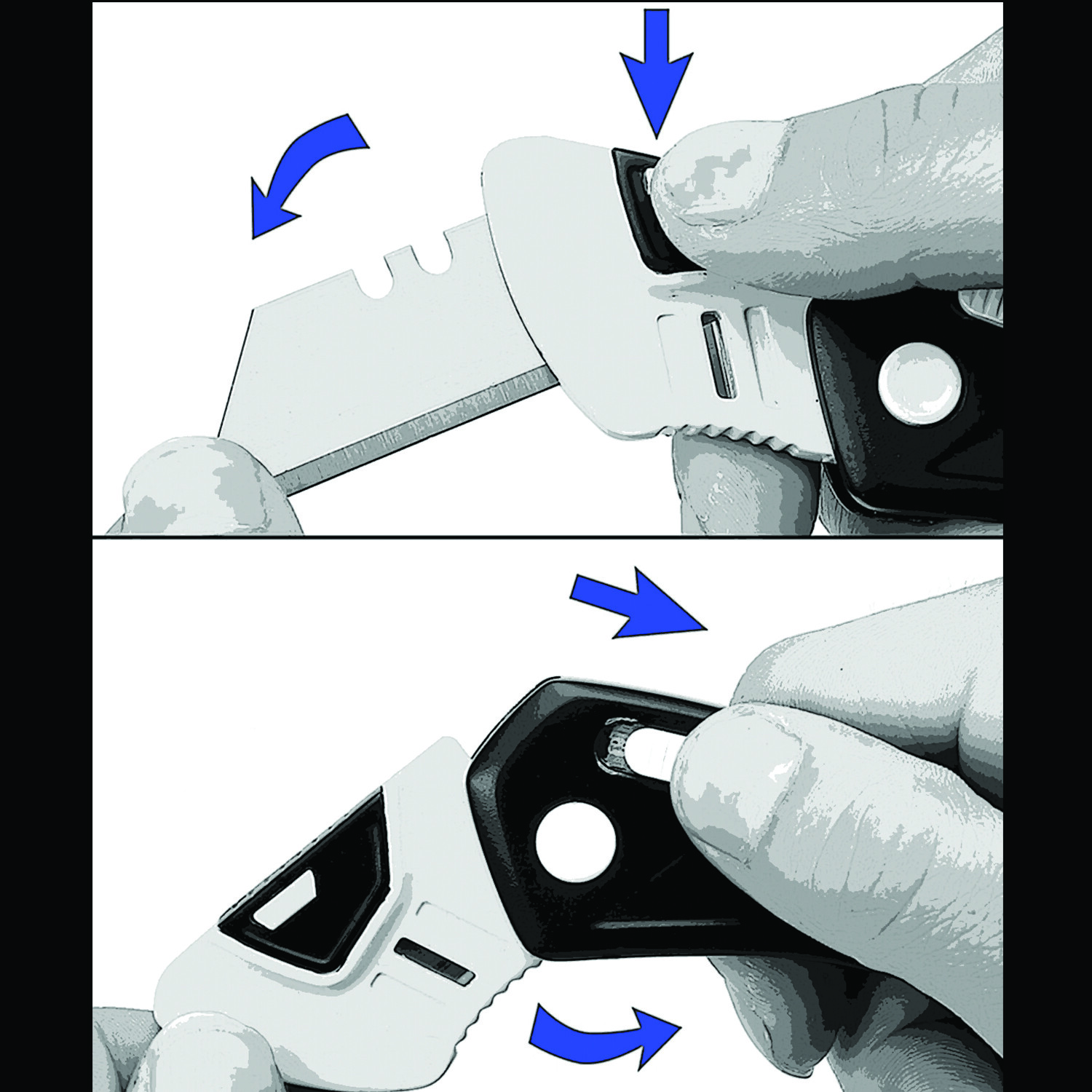 4-Pack Folding Utility Knife Box Cutter, Quick Change Blade with Lock Blade