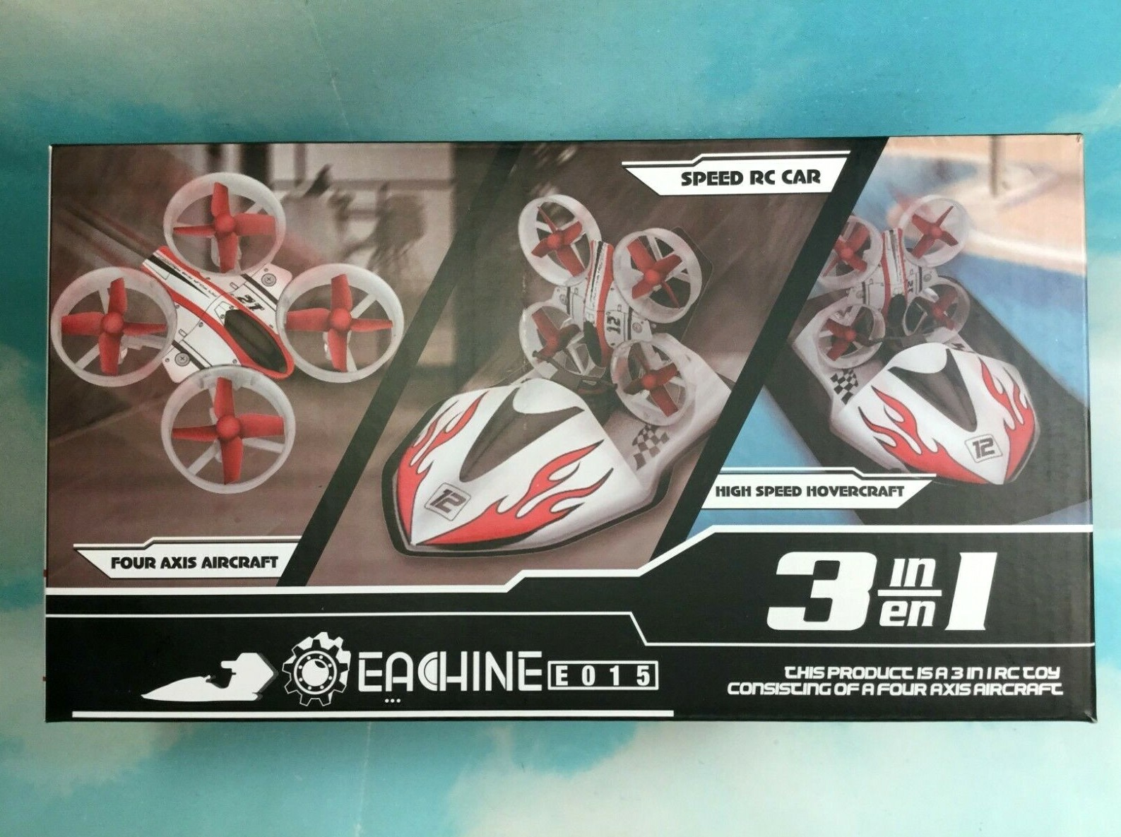 Eachine E015 3 in 1 Quadcopter Hovercraft Boat Altitude Hold Headless Mode Red