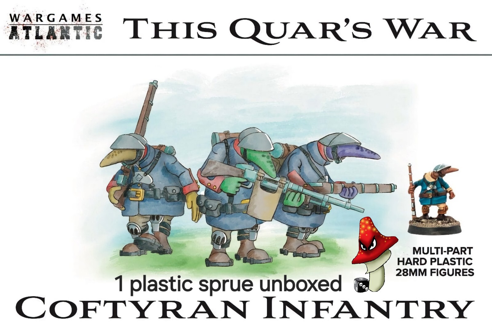 Quar Coftyran Infantry Wargames Atlantic 28mm 1/56 1 X Plastic Sprue unboxed