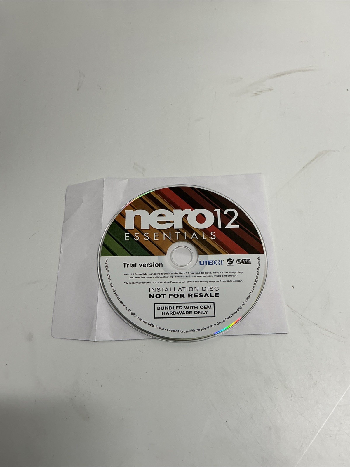 Nero 12 Essentials 2012 Trial Version Disc Only CD AA-949