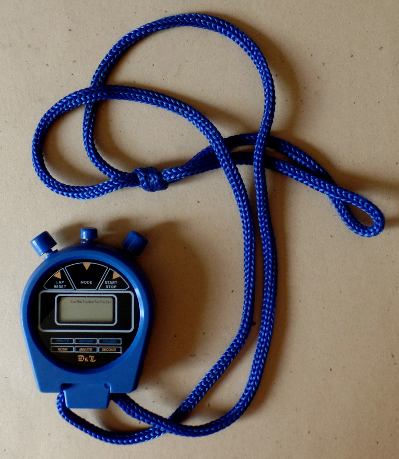 Vintage 1980-1990's Blue Plastic Digital D & L STOPWATCH for Parts or Repair