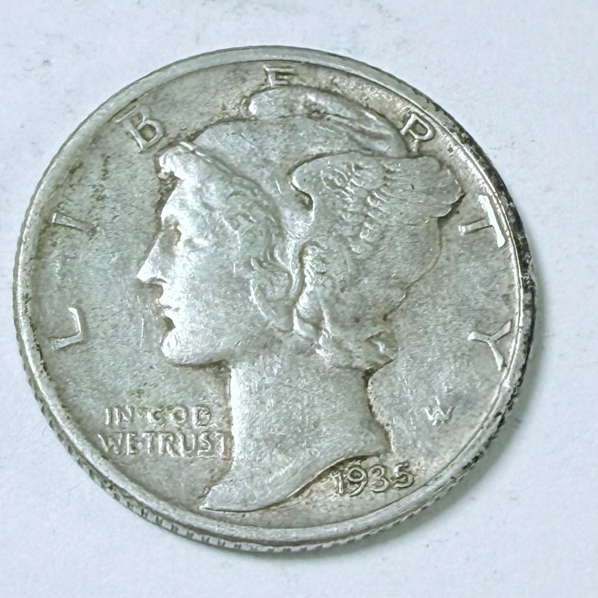1935 MERCURY DIME, 90% SILVER, EXTRA FINE DETAILS FREE SHIPPING #9234