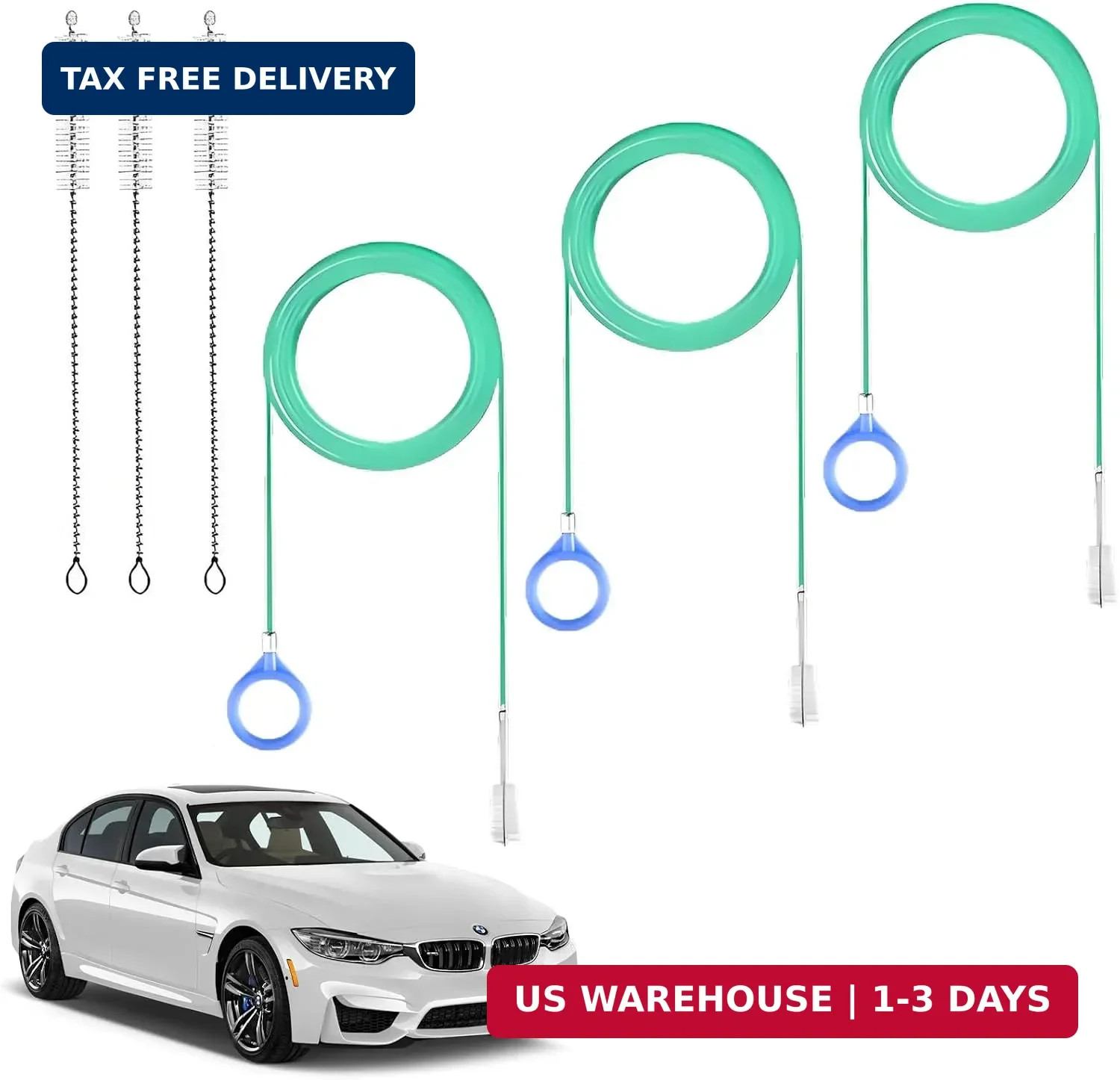 3Pcs 120 Inch Auto Sunroof Cleaning Tool, & 3 Pcs 7.9 Inch Brush | Long Flexible