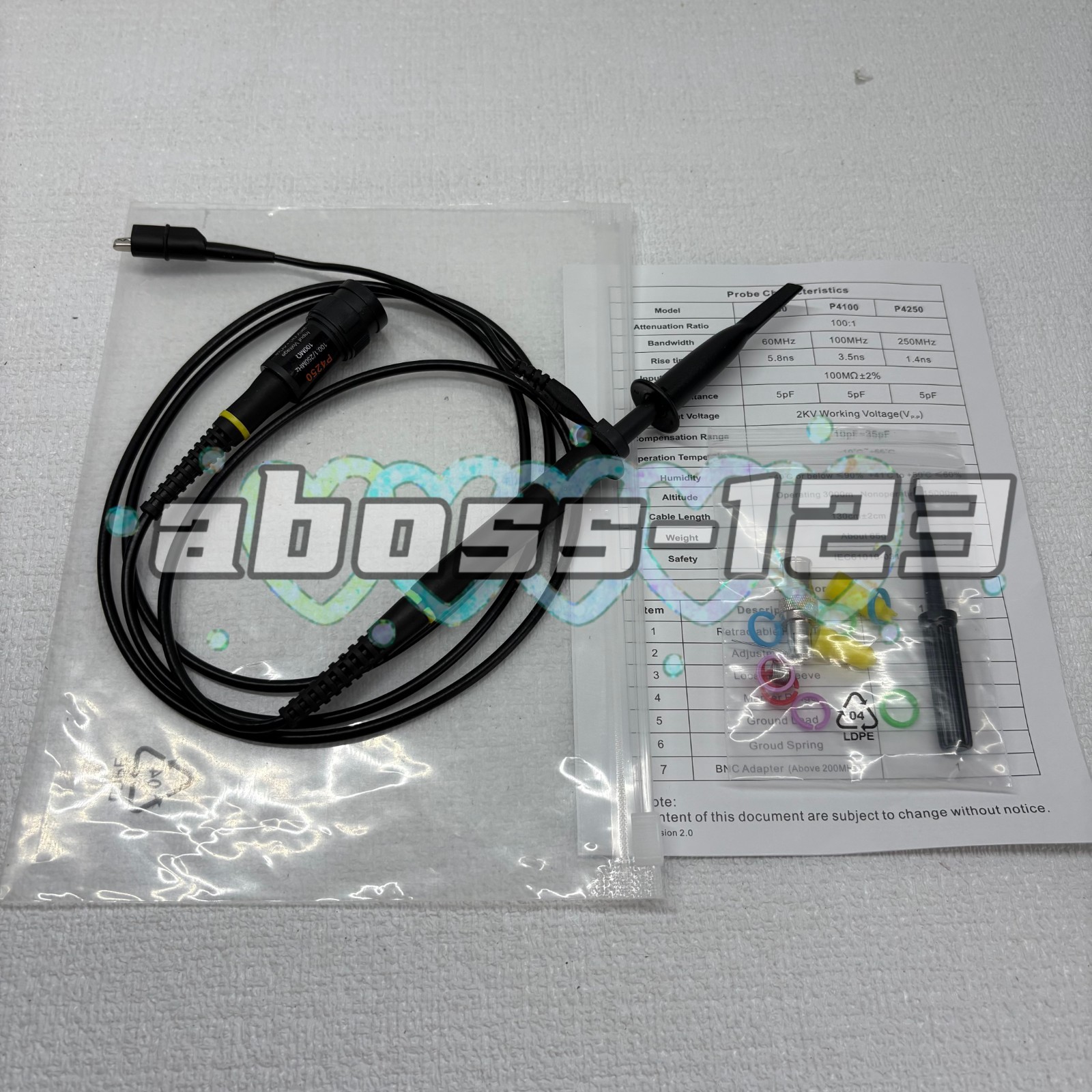 Hantek P4250（X100 250Mhz 2000V)High-voltage test probe#1pcs New In Box