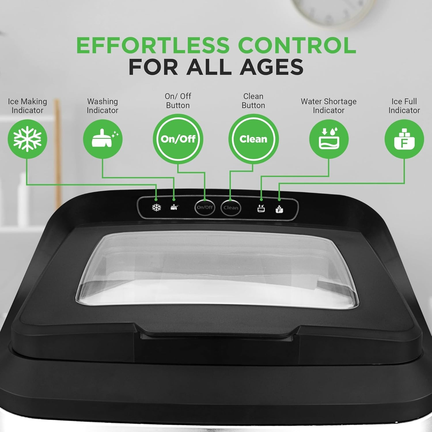 NutriChef NCICNUG.5 Countertop Ice Maker Machine (Open Box)