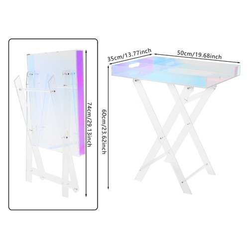Acrylic Folding Tray Table, Acrylic End Table, Colorful Acrylic Side Table new