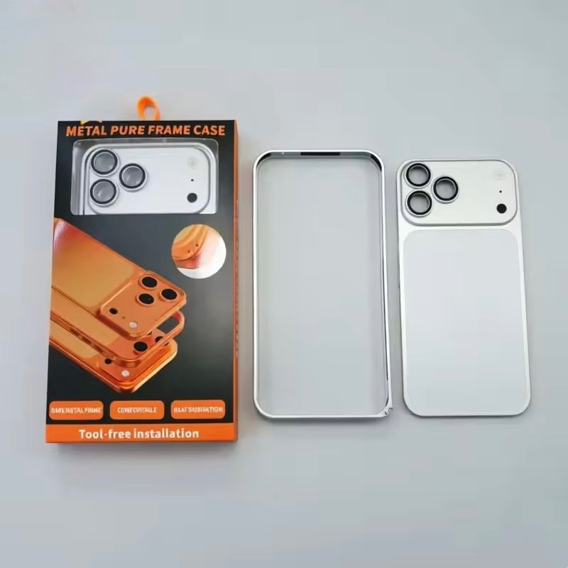 Convert iPhone in To iPhone 18 PRO Max Metal Back Protector and Side Border Case