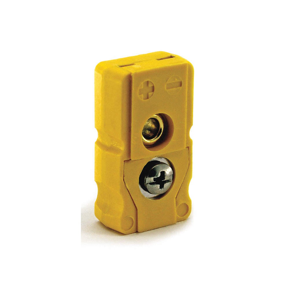 DAYTON 36GK89 Thermocouple Jack,K,Yellow,Flat Pin 36GK89