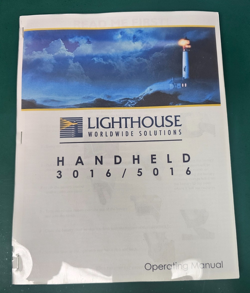 Lighthouse Worldwide Solutions Handheld 3016/5016 Operating Manual Only