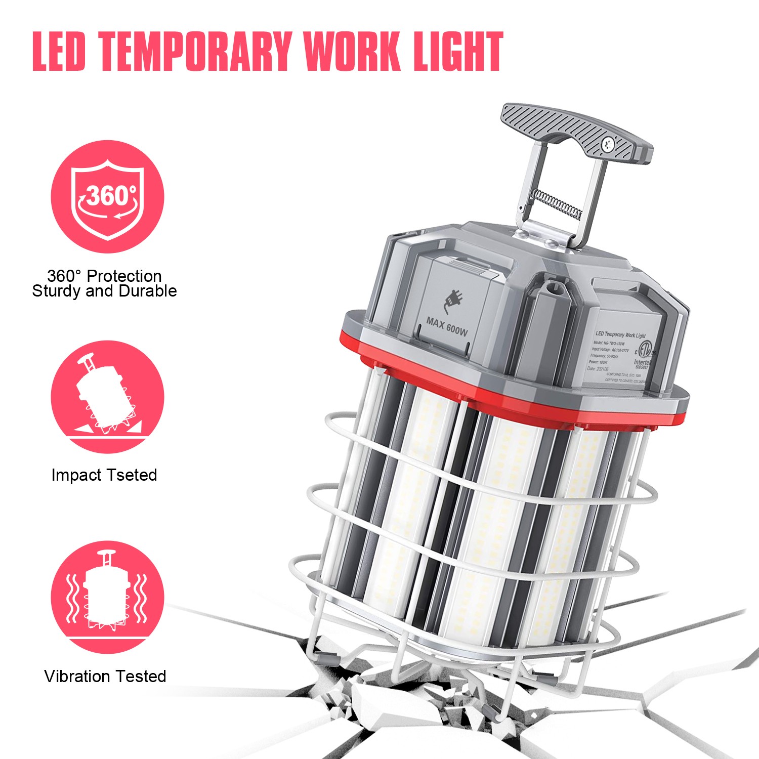 100W Linkable LED Temporary Work Light Commercial Industrial Construction Lights