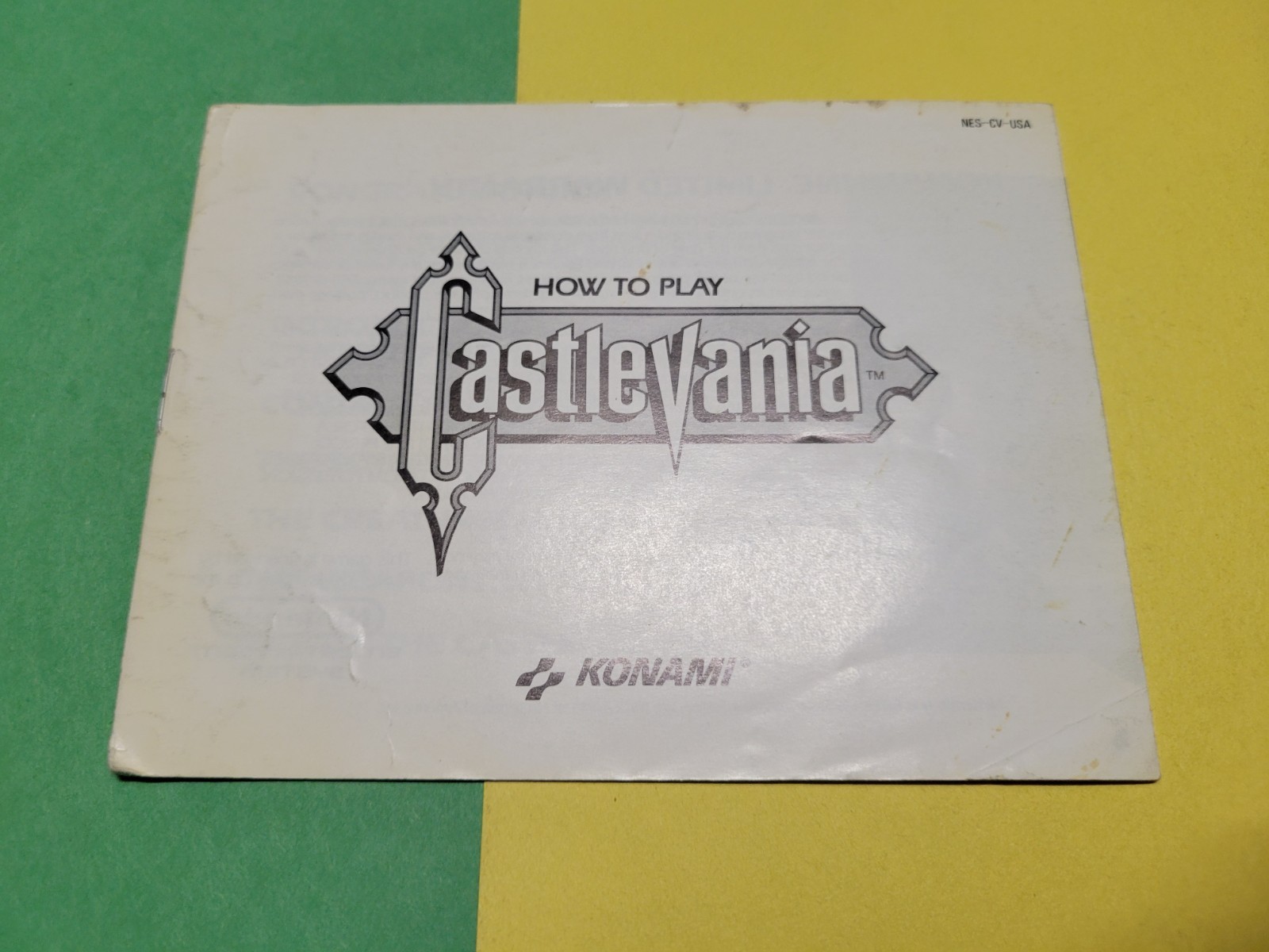 How To Play Castelvania Instruction Manual NES-CV-USA