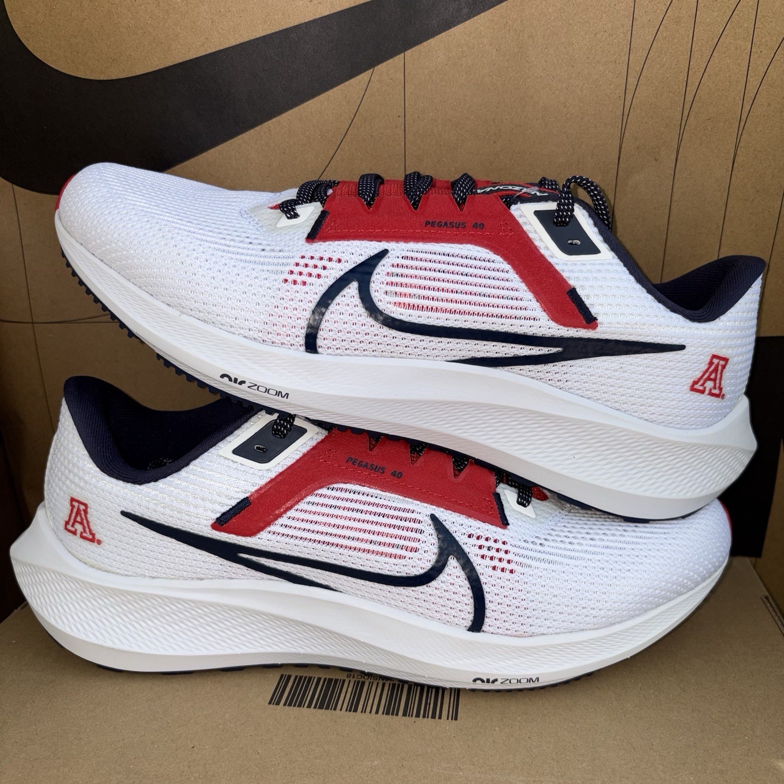 NEW Nike Air Zoom Pegasus 40 Arizona Wildcats White NBY DZ5945-100 Men Size 9