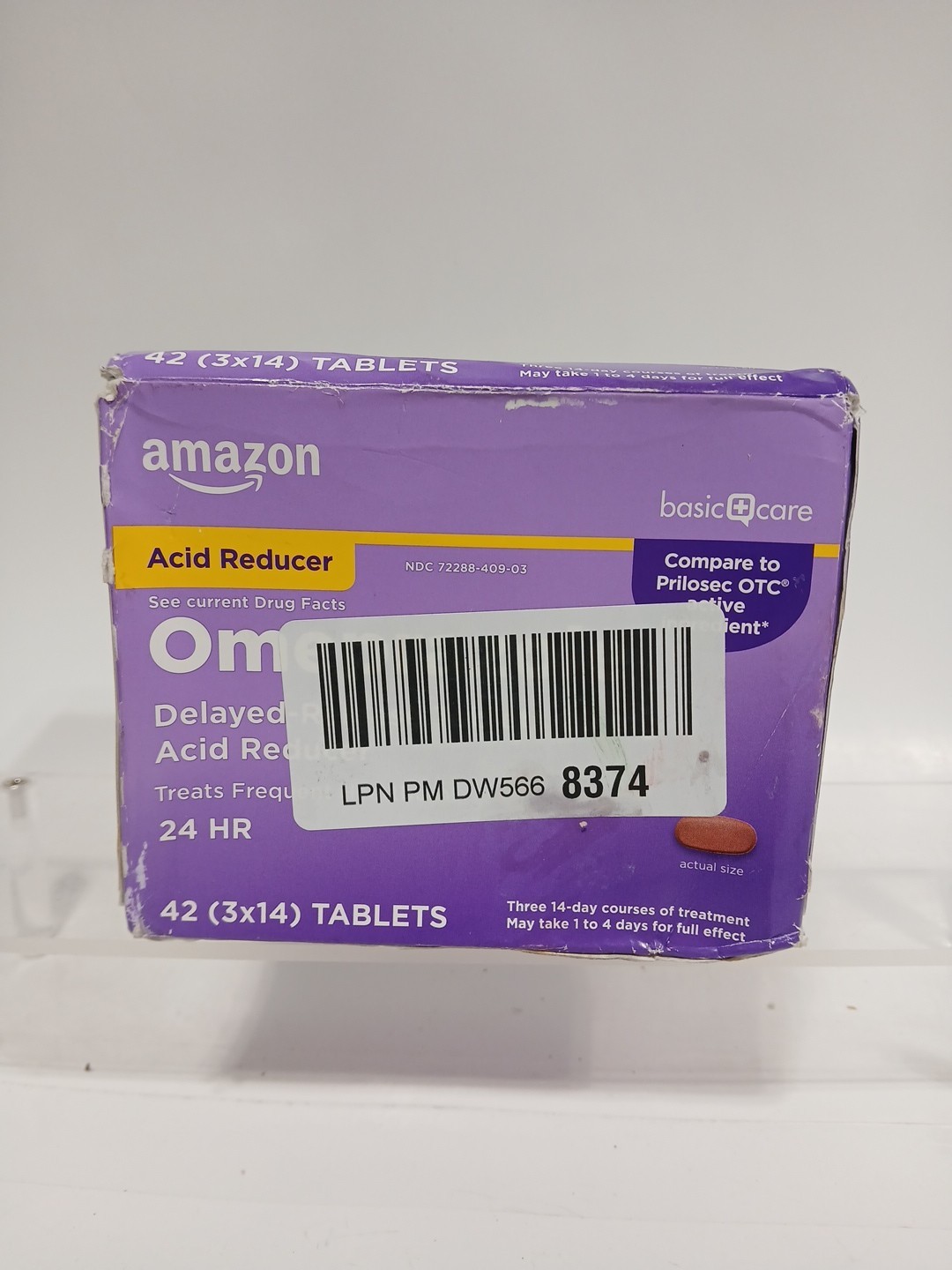 Amazon Basic Care Omeprazole 20 mg Tablets, 42 Count, Treats Frequent Heartburn