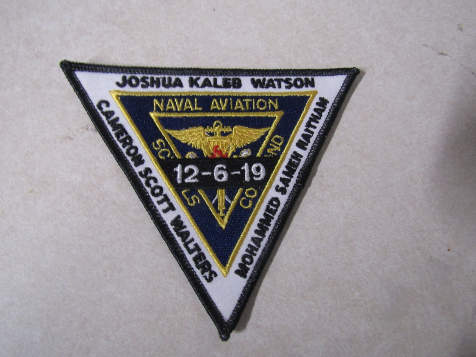 MILITARY PATCH NAVAL AVIATION CAMERON SCOTT WALTERS JOSHUA KALEB WATSON MOHAMMED