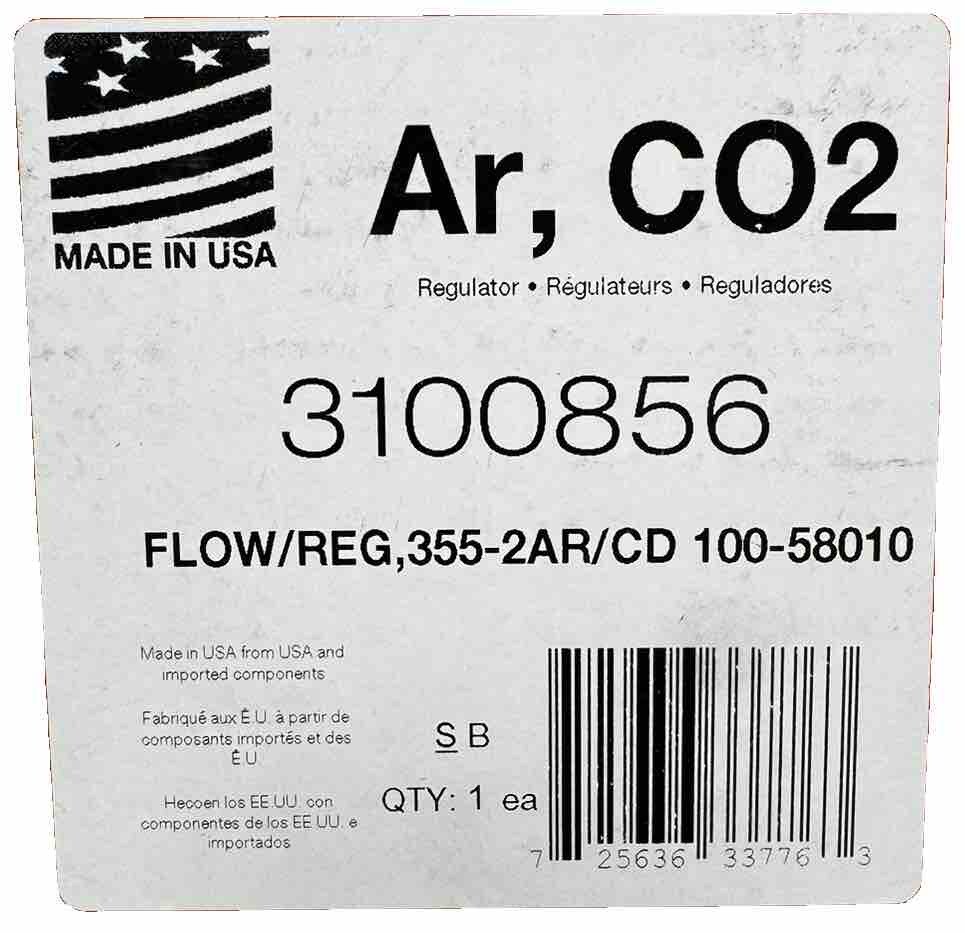 HARRIS 3100856 Flowmeter Regulator, 355-2AR/CD 100-58010. With Hose.