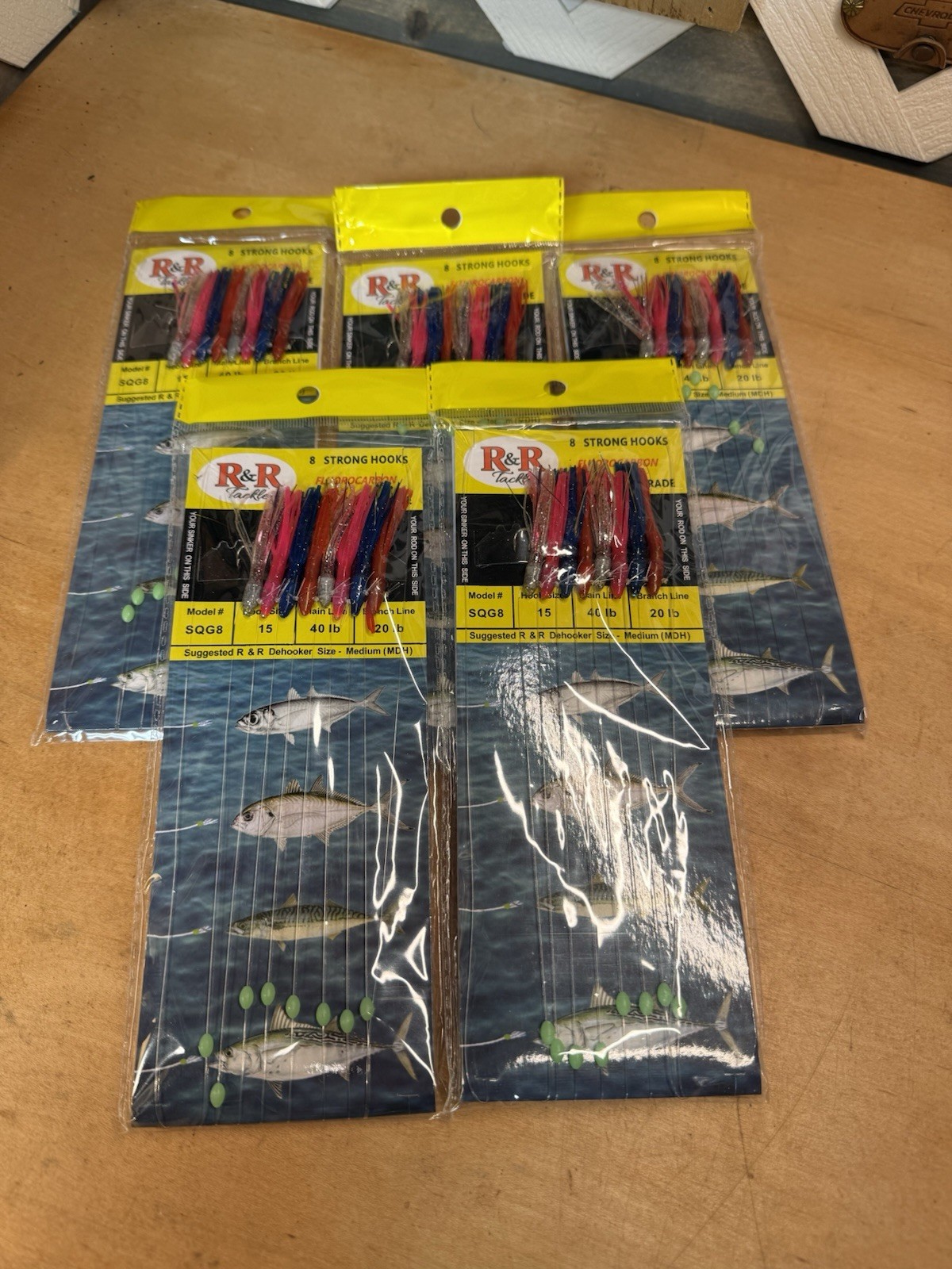R&R Tackle -SQG8 Bait Rig- 5 Packs, 8 Rigs/Pack