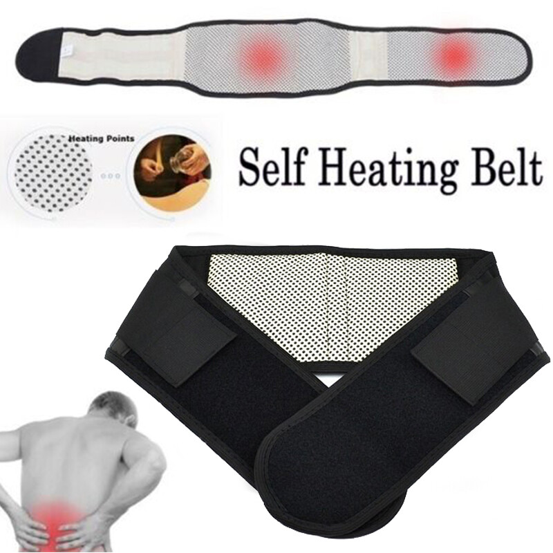 Self Heating Magnetic Back Support Lower Lumbar Brace Adjust Belt Pain Relief