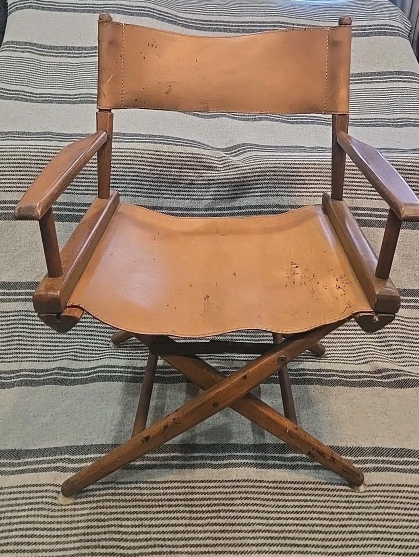 Vintage Directors Chair From Telescope Folding Furniture Co. With Leather