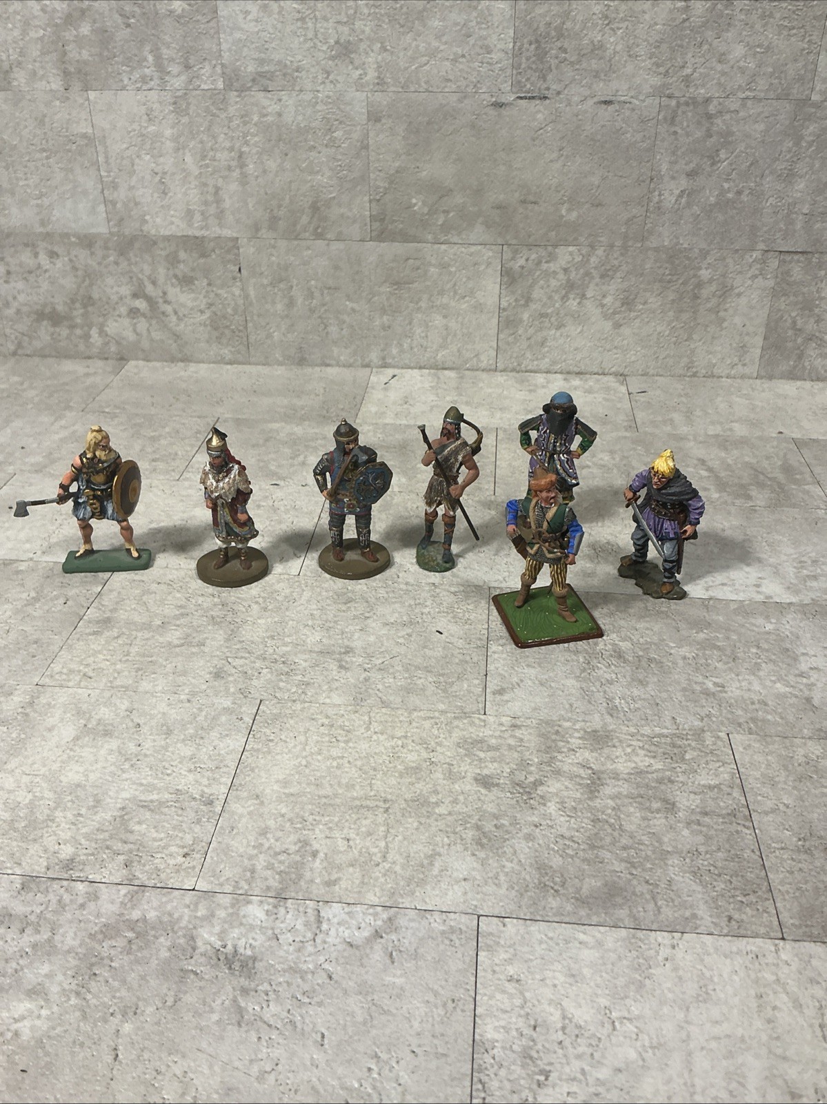 Vintage Lot Of 7 Miniatures 52mm Hun And Barbarians Sanderson JR
