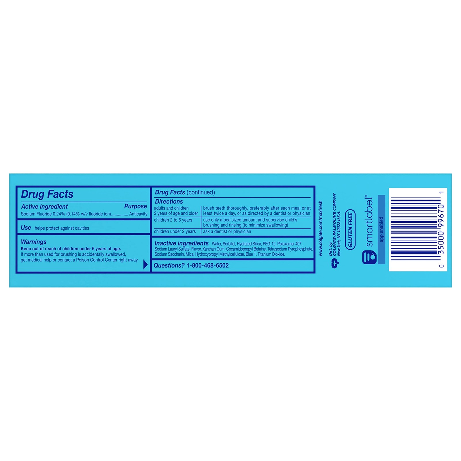 Colgate Max Clean Whitening Foaming Toothpaste Fluoride Effervescent Mint 6