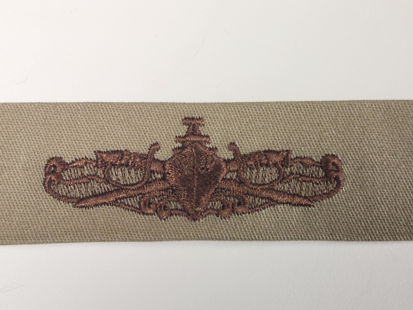 US Navy Embroidered Badge Surface Warfare Officer Desert Tan Subdued Patch